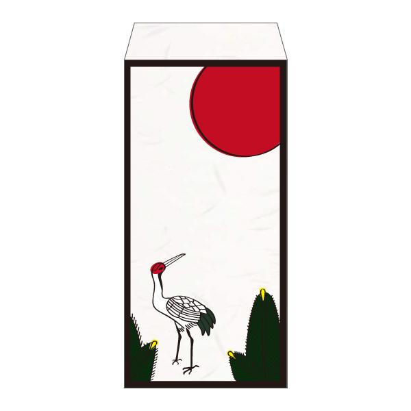 花札風　鉄製　アートボード　「松に鶴」 花札 松に鶴/手作り和紙ぽち袋(大)3枚入り : 京都かみんぐヤフー店