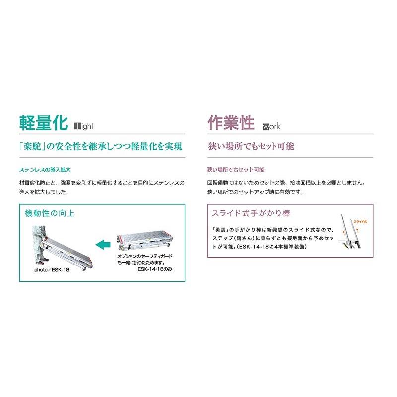 勇馬 ESK-18 足場台 作業台 折りたたみ 伸縮 ナカオ 四脚調節式 勇馬 ESK-18 足場台 作業台 折りたたみ 伸縮 ナカオ 四脚調節式