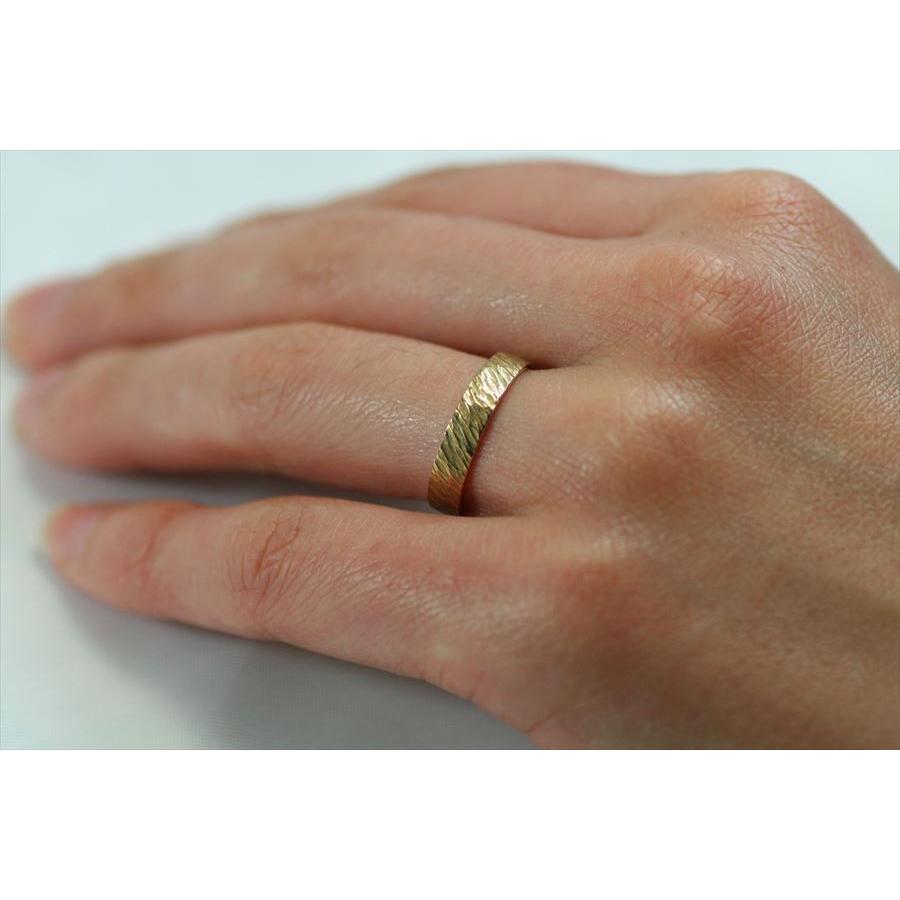 結婚指輪 マリッジリング 樹木 槌目リング k18 ゴールド 18金 手作り