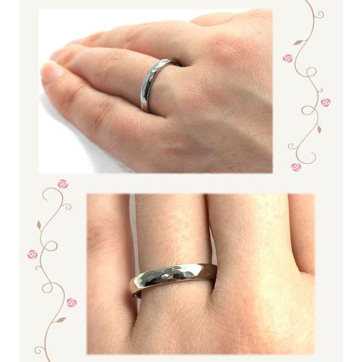 結婚指輪 マリッジリング 鍛造 槌目リング プラチナ pt900 手作り