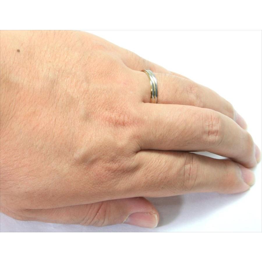 結婚指輪　マリッジリング 「レアル」 ｐｔ900/k18 プラチナ900＆18金 コンビ リング 財務省造幣局検定マーク ホールマーク ペアリング コンビリングの画像