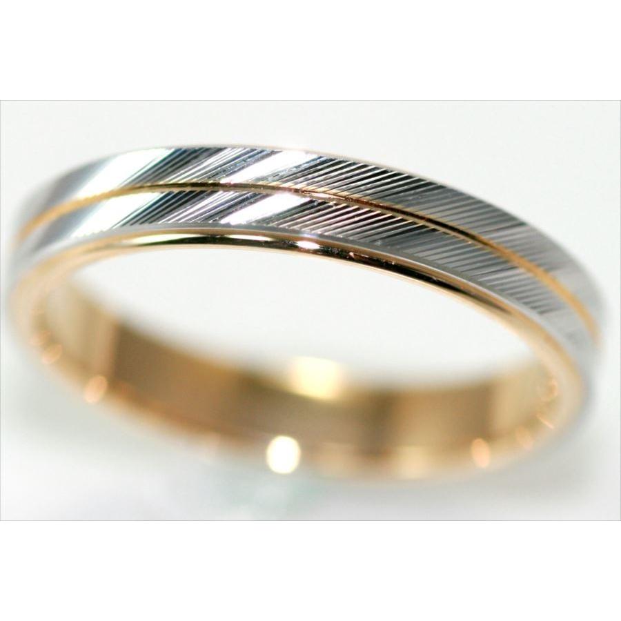 結婚指輪　マリッジリング 「レアル」 ｐｔ900/k18 プラチナ900＆18金 コンビ リング 財務省造幣局検定マーク ホールマーク ペアリング コンビリングの画像