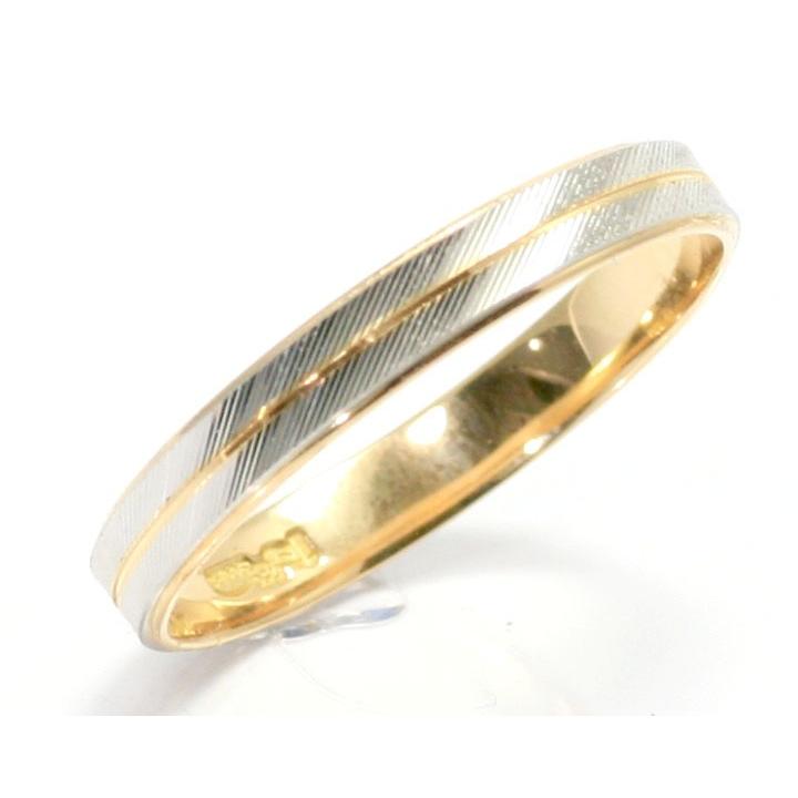 結婚指輪　マリッジリング 「レアル」 ｐｔ900/k18 プラチナ900＆18金 コンビ リング 財務省造幣局検定マーク ホールマーク ペアリング コンビリングの画像