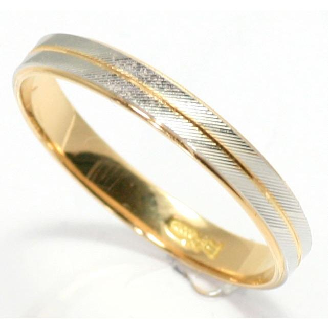 結婚指輪　マリッジリング 「レアル」 ｐｔ900/k18 プラチナ900＆18金 コンビ リング 財務省造幣局検定マーク ホールマーク ペアリング コンビリングの画像