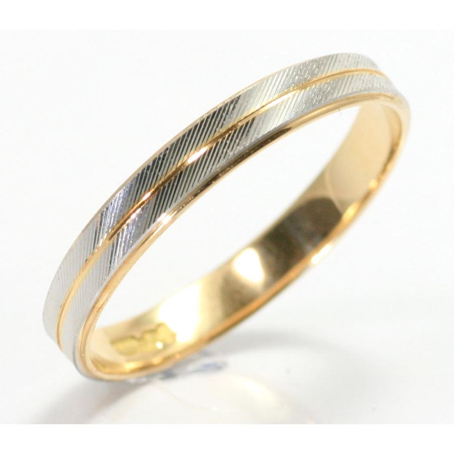 結婚指輪　マリッジリング 「レアル」 ｐｔ900/k18 プラチナ900＆18金 コンビ リング 財務省造幣局検定マーク ホールマーク ペアリング コンビリングの画像