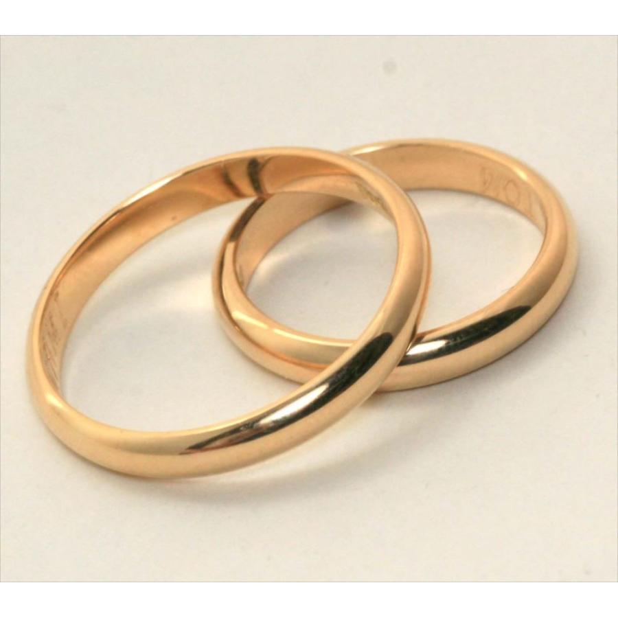 結婚指輪 マリッジリング に 18金 ゴールド ペアリング 甲丸 2本
