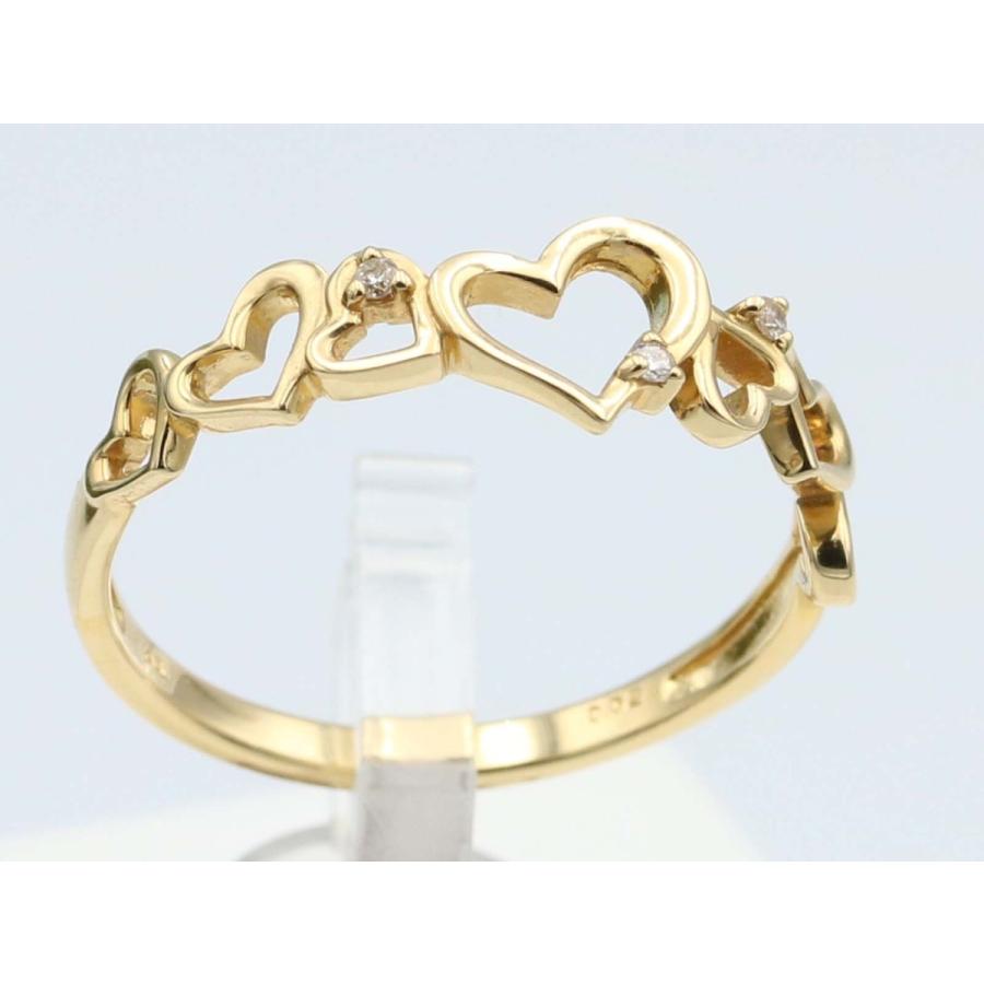 オープンハート 指輪 透かし彫り ハート マリッジリング ダイヤ リング