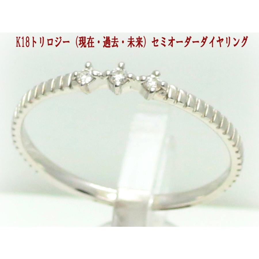 結婚指輪 マリッジリング 婚約指輪 3石 ダイヤ トリロジー エンゲージ