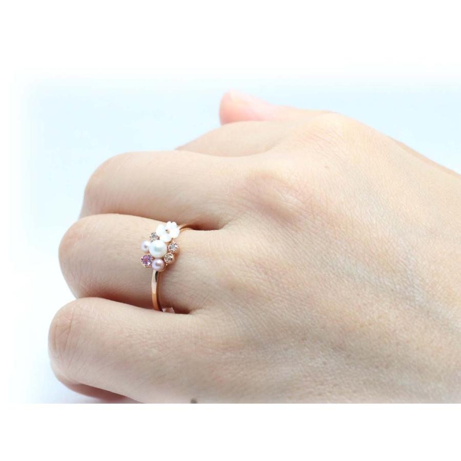 K10 10金 ゴールド パールリング ダイヤモンドリング イエローゴールド 指輪 ダイヤモンド リング k10 10k 10金 ダイヤ ユニ