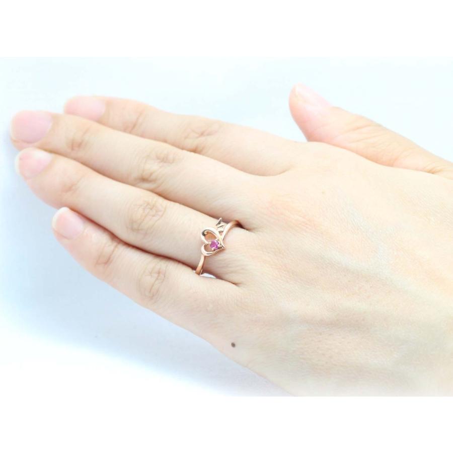 K10 ゴールド 10金 ルビー ハート 小悪魔 リング コウモリ 翼 指輪 K18