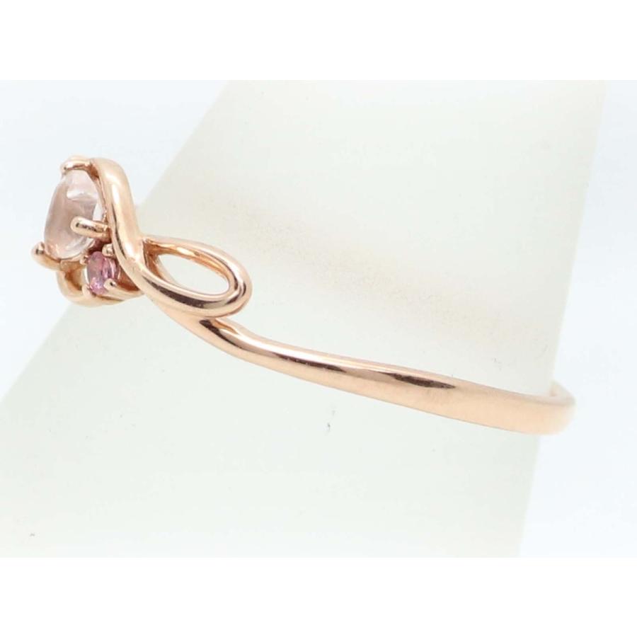 K10 ゴールド 10金 ピンクトルマリン ハート ローズクォーツ リング