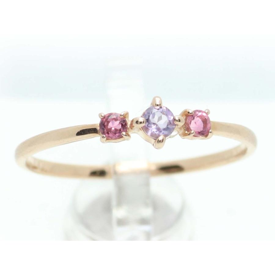 3ストーンリング K18 ゴールド 18金 リング ペリドット ムーンストーン