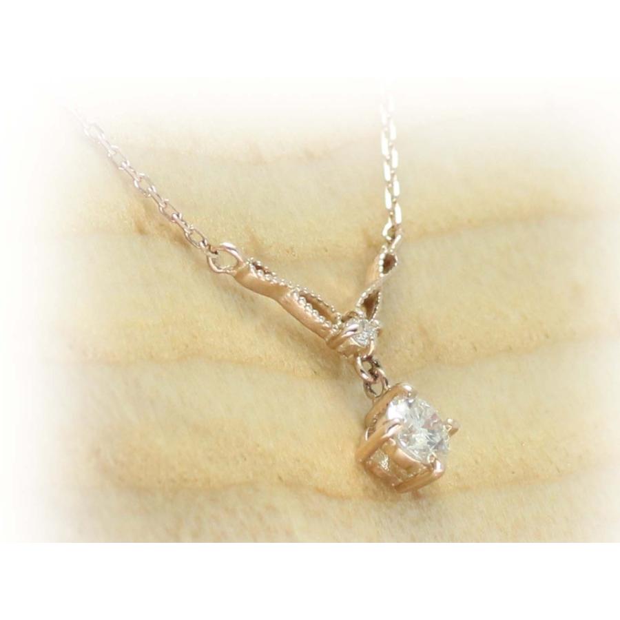 K18 ゴールド ダイヤ 0.1ct ネックレス 18金 ダイヤモンド 0.1カラット プチ ネック レディス ジュエリー   ピンクゴールド イエローゴールド ホワイトゴールドの画像