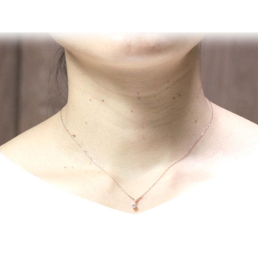 K18 ゴールド ダイヤ 0.1ct ネックレス 18金 ダイヤモンド 0.1カラット プチ ネック レディス ジュエリー   ピンクゴールド イエローゴールド ホワイトゴールドの画像
