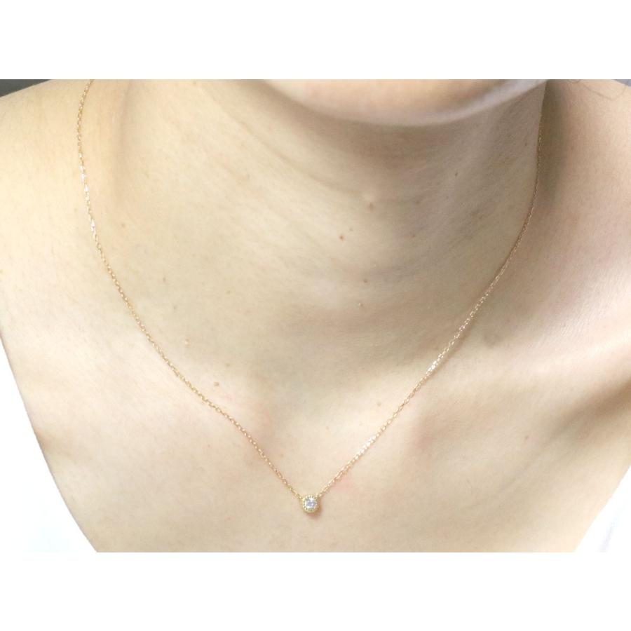 K18 ゴールド 0.1ct ダイヤ 18金  プチ ネックレス ジュエリー  K10 ピンクゴールド イエローゴールド ホワイトゴールド PT900 プラチナ 作成可の画像