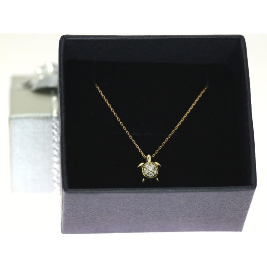 K10 ダイヤ ネックレス ゴールド 10金 亀 タートル プチ ジュエリー  