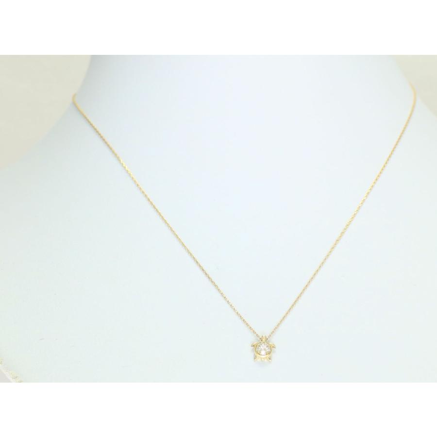 K10 ダイヤ ネックレス ゴールド 10金 亀 タートル プチ ジュエリー  