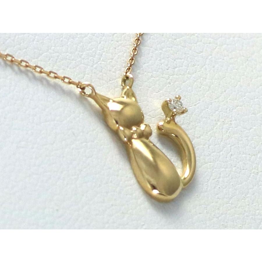 【ete】K10 ネックレス ゴールド ネコ シンプル 10金 K10 ゴールド ネックレス イエローゴールド ねこ 猫 ネコ プチ 10金