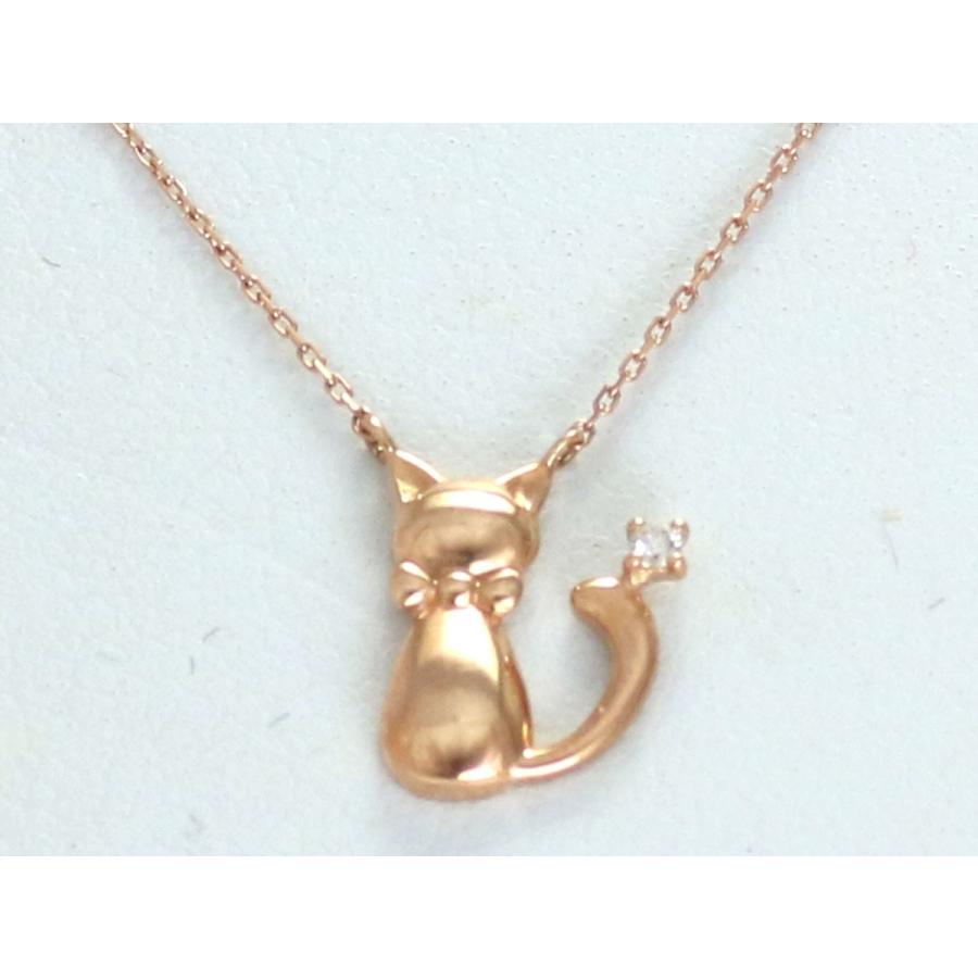 K10 ゴールド ネックレス イエローゴールド ねこ 猫 ネコ プチ 10金