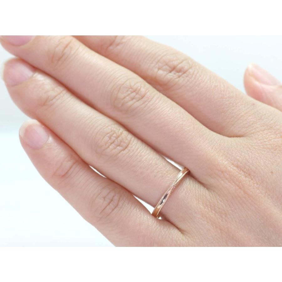 結婚指輪 18金 マリッジリング K18 ゴールド リング （ 純金 75％） 刻印無料 ゴールドリング ダイヤ 入り「花連・KAREN・L」18金 ペアリング 用の画像