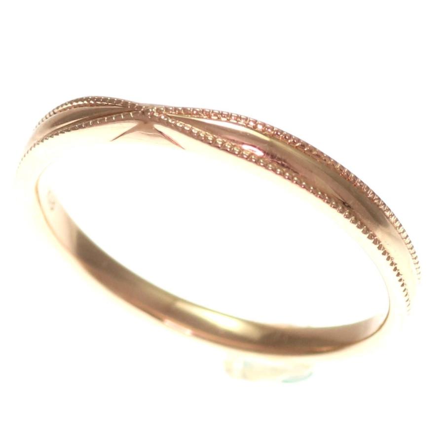結婚指輪 18金 マリッジリング K18 ゴールド リング （ 純金 75％） 刻印無料 ゴールドリング 「花連・KAREN・M」ペアリング用の画像