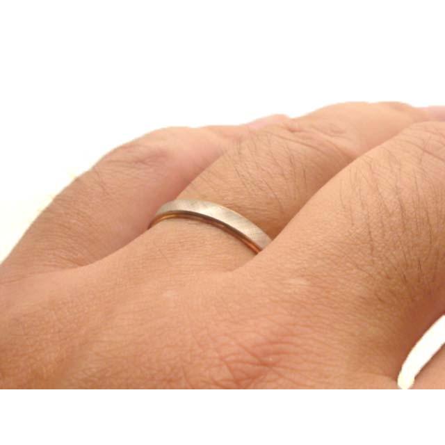 結婚指輪 マリッジリング プラチナ リング pt900 プラチナ k18 ゴールド コンビ ペアリング 用 シバの画像