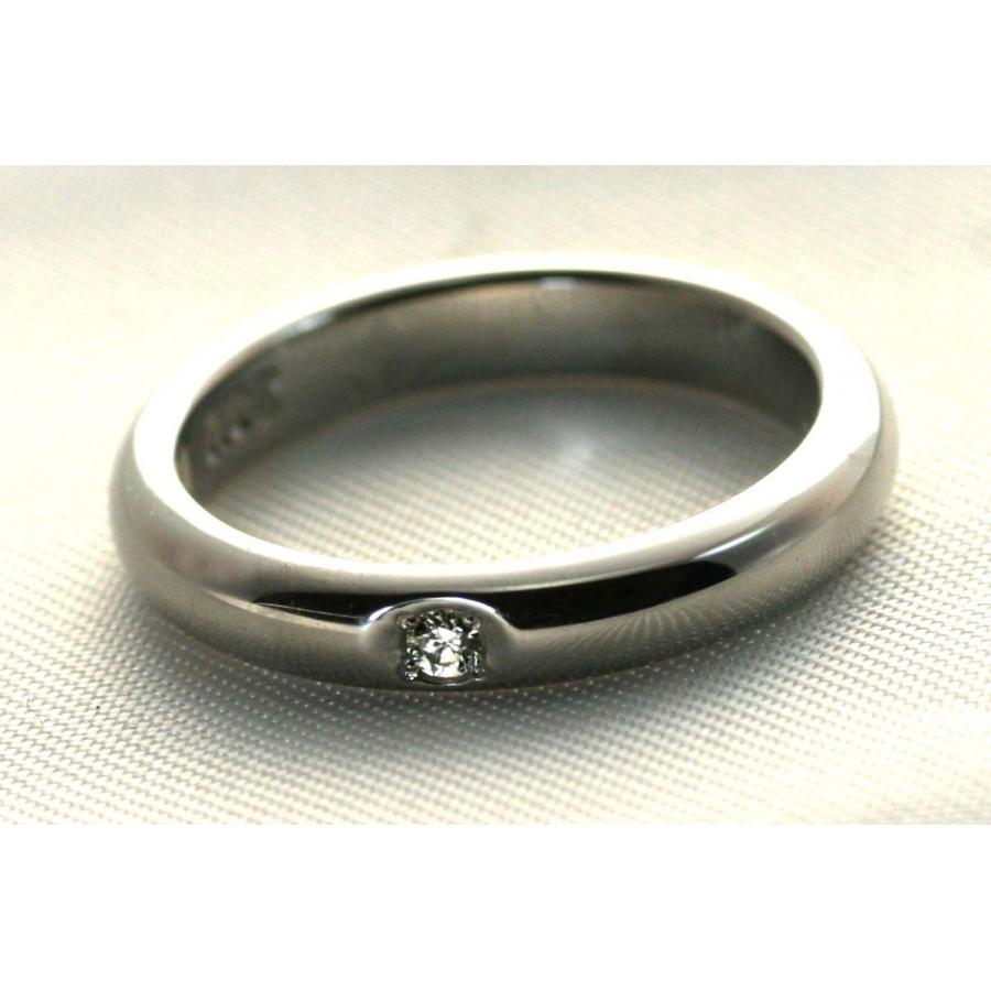 結婚指輪 マリッジリング プラチナ リング pt1000 pt999 純プラチナ ペアリング 用 甲丸 3ｍｍ幅 ダイヤ入りの画像