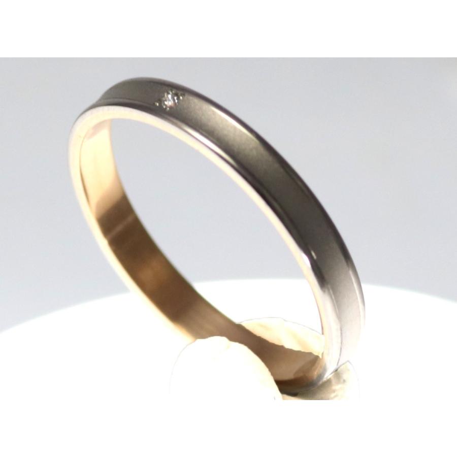 結婚指輪 マリッジリング ペア リング 用 Marriage ring K18 ホワイトゴールド WG 18金 ピンクゴールド PG コンビリング 鍛造 平打ち 結婚 指輪 ブライダルリンの画像