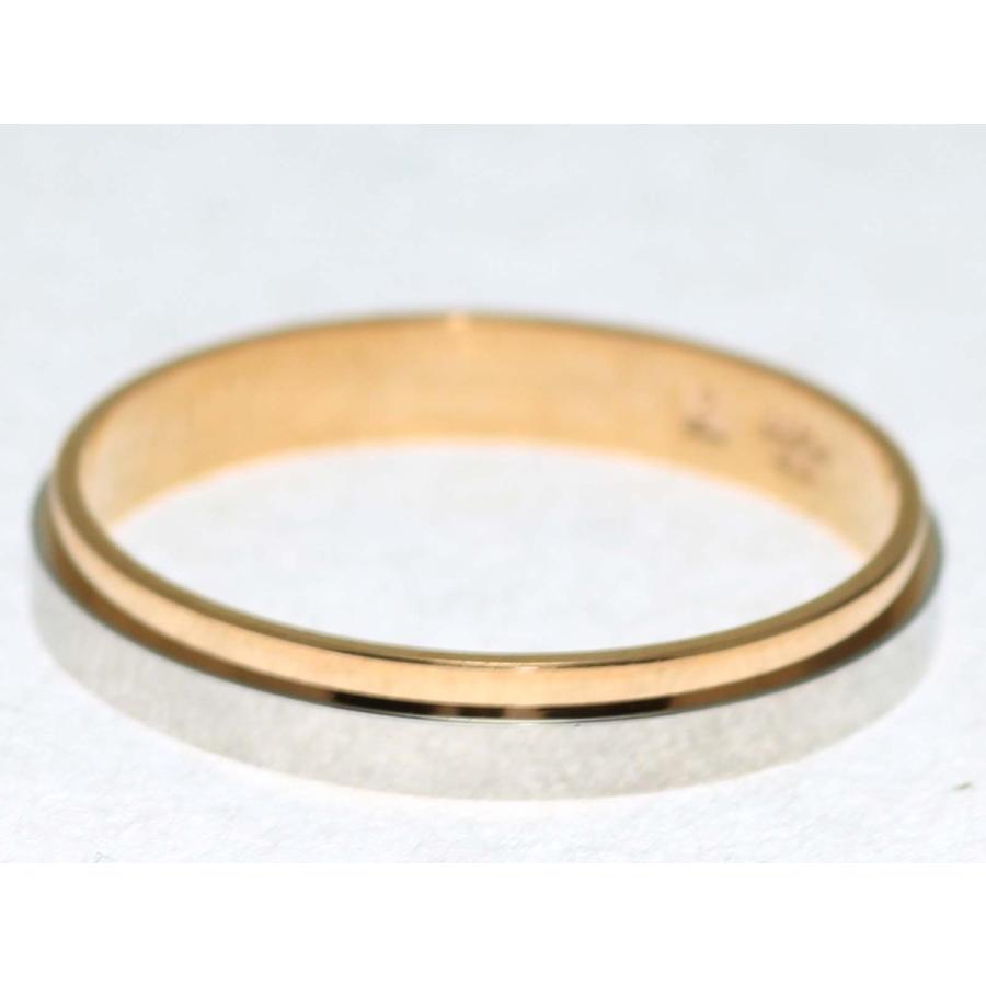 結婚指輪 マリッジリング プラチナ ピンクゴールド コンビリング PT900 K18 18金 ゴールド ペアリング 用 18k PG 鍛造 平打ち 結婚 指輪 ブライダルリング Marriの画像
