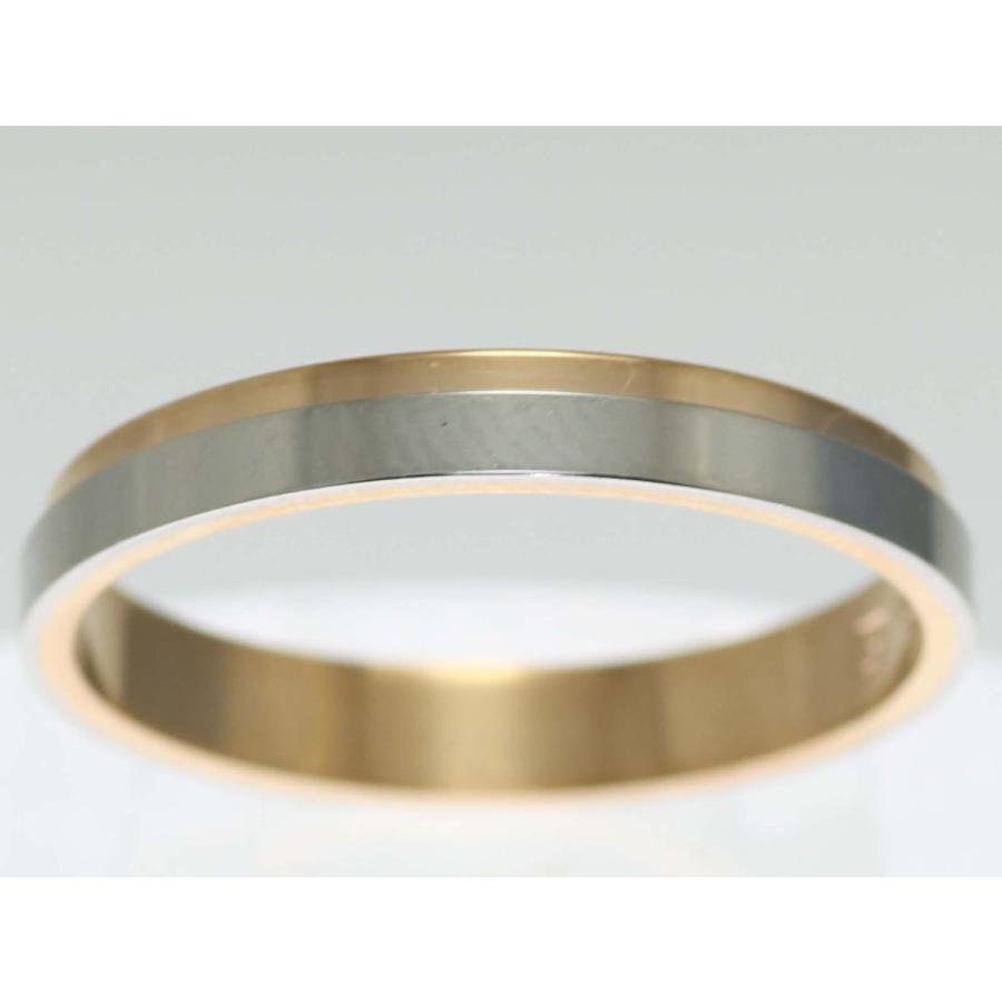 結婚指輪 マリッジリング プラチナ ピンクゴールド コンビリング PT900 K18 18金 ゴールド ペアリング 用 18k PG 鍛造 平打ち 結婚 指輪 ブライダルリング Marriの画像