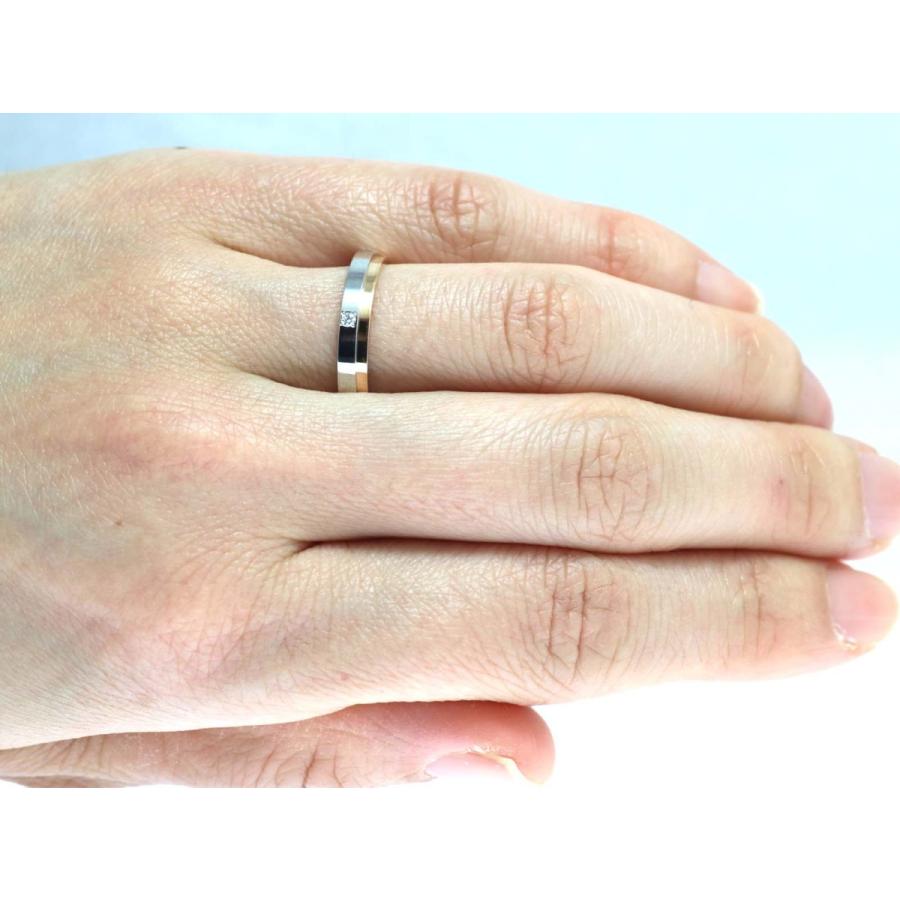 結婚指輪 マリッジリング プラチナ ピンクゴールド ダイヤ コンビリング PT900 K18 18金 ゴールド ペアリング 用 18k PG 鍛造 平打ち ダイヤモンド 結婚 指輪 ブの画像
