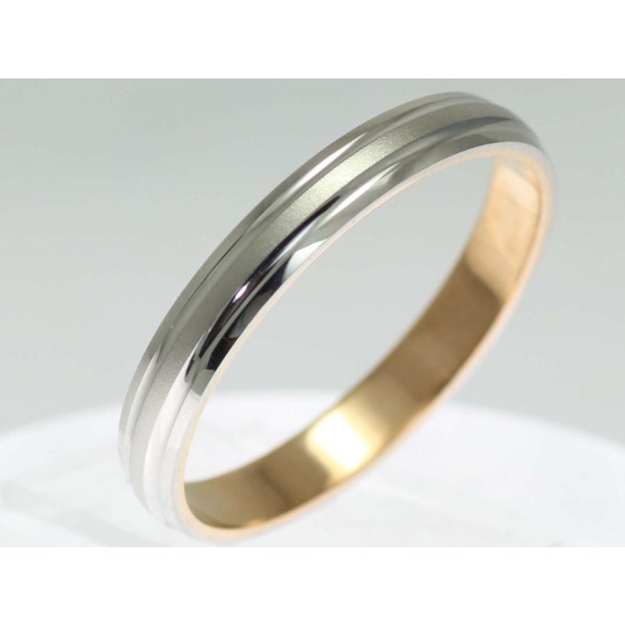 結婚指輪 マリッジリング プラチナ ピンクゴールド コンビリング PT900 K18 18金 ゴールド ペアリング 用 18k PG 鍛造 甲丸 結婚 指輪 ブライダルリング Marriagの画像
