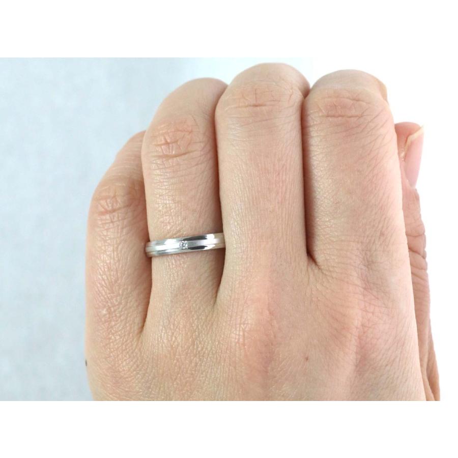 結婚指輪 マリッジリング プラチナ ピンクゴールド ダイヤ コンビリング PT900 K18 18金 ゴールド ペアリング 用 18k PG 鍛造 甲丸 ダイヤモンド 結婚 指輪 ブラの画像