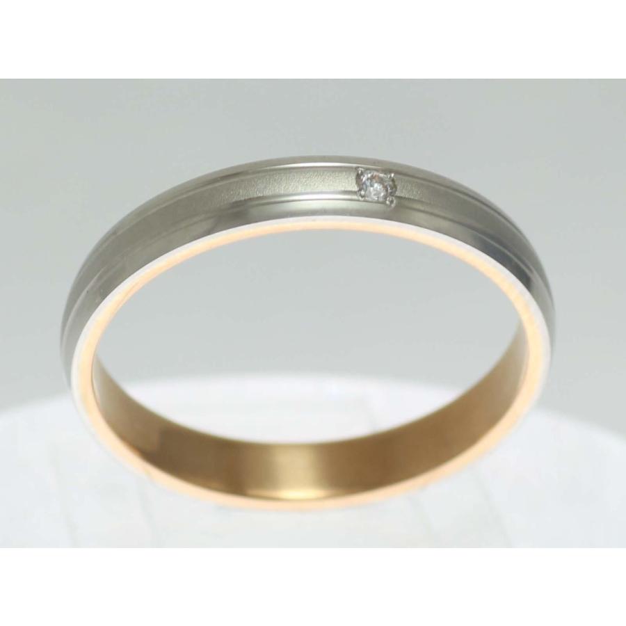 結婚指輪 マリッジリング プラチナ ピンクゴールド ダイヤ コンビリング PT900 K18 18金 ゴールド ペアリング 用 18k PG 鍛造 甲丸 ダイヤモンド 結婚 指輪 ブラの画像