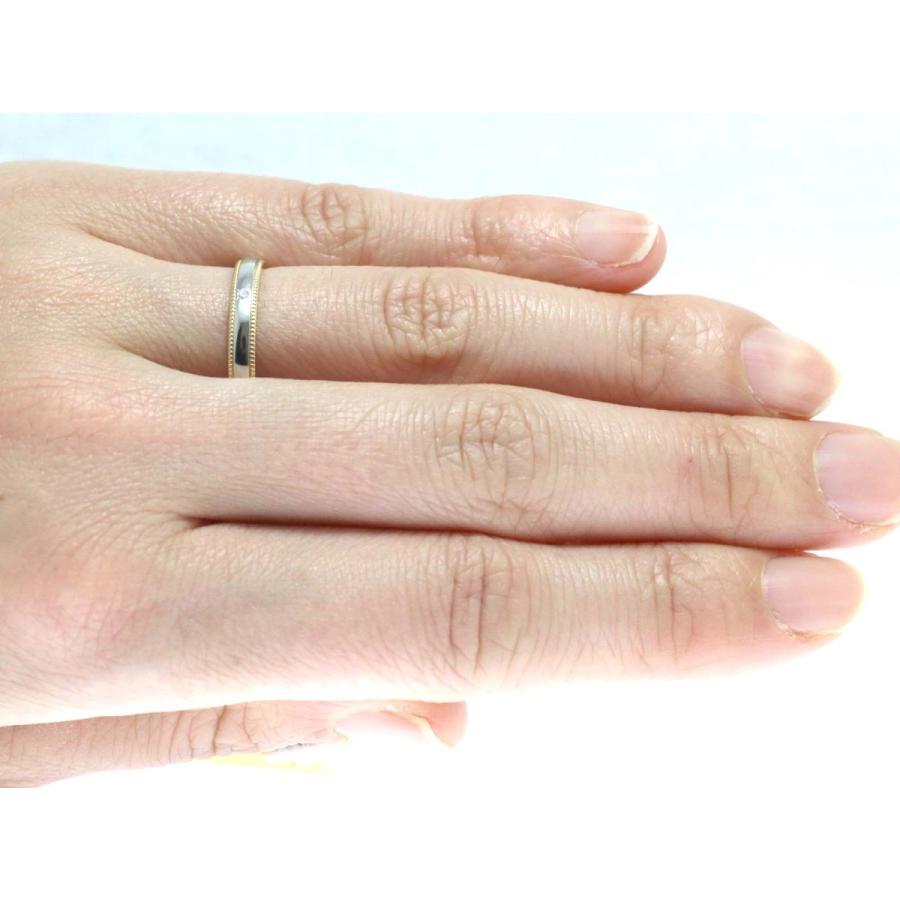 結婚指輪 マリッジリング プラチナ ゴールド ダイヤ コンビリング PT900 K18 18金 ペアリング 用 Marriage ring ペア リング 用 18k 鍛造 甲丸 ダイヤモンド 結の画像