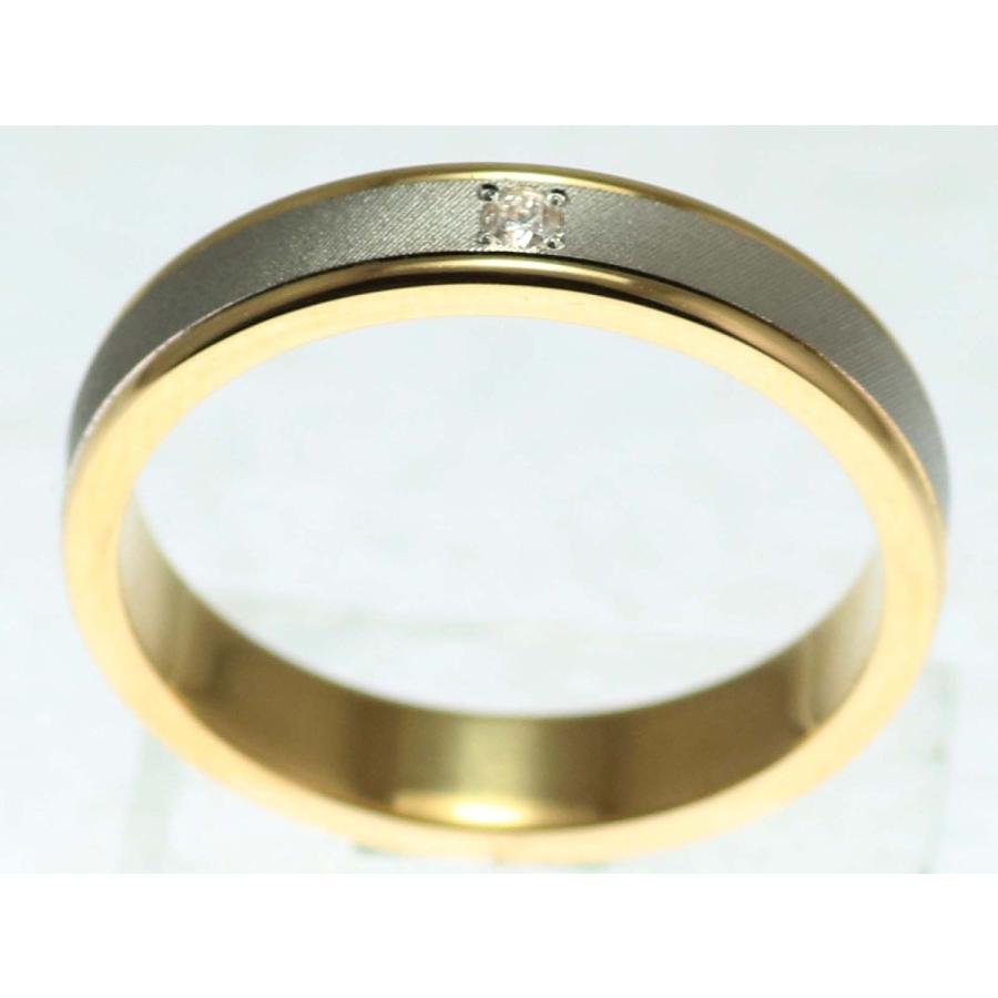 結婚指輪 マリッジリング プラチナ ゴールド ダイヤ コンビリング PT900 K18 18金 ペアリング 用 Marriage ring ペア リング 用 18k 鍛造 平打ち ダイヤモンドの画像