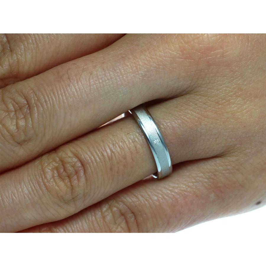 結婚指輪 マリッジリング プラチナ ダイヤ PT900 ペアリング 用 Marriage ring ペア リング 用 鍛造 平打ち ダイヤモンド 結婚 指輪 ブライダルリング 刻印無料の画像