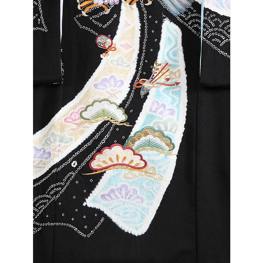 【最高級】訳あり品　日本製　正絹　初着　お宮参り用 黒地 鷹と獅子柄 最高級】訳あり品 日本製 正絹 初着 お宮参り用 黒地 鷹と獅子柄