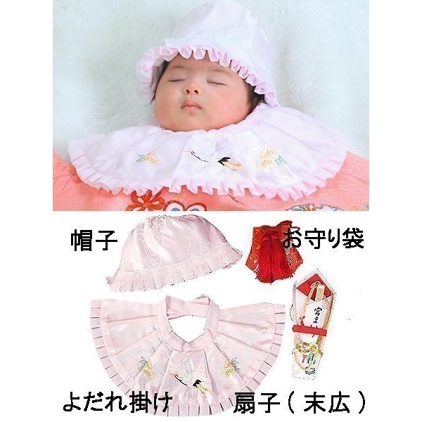 お宮参り レンタル着物 産着 女の子初着 G129 薄黄色地 鈴 熨斗の画像