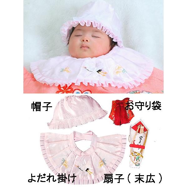 お宮参り レンタル着物 産着 女の子初着 G32 正絹赤地 鼓に花舞の画像