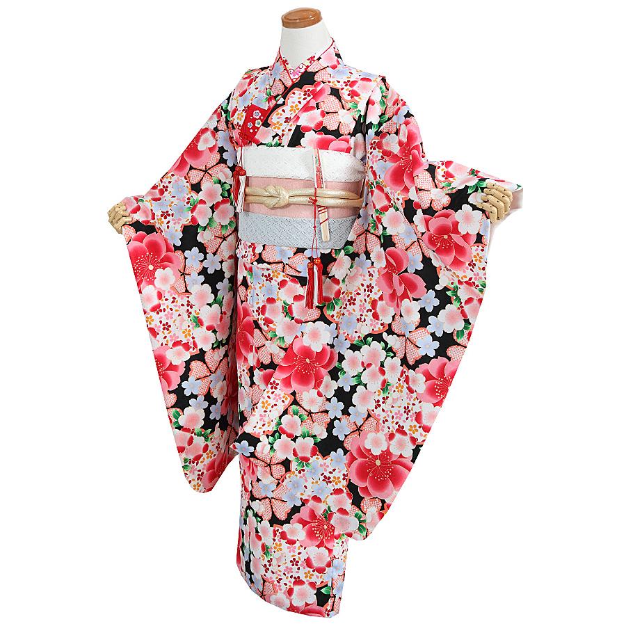 七五三 レンタル 着物 女の子 7歳 753G4-48 小紋 花柄 : 京都きくや
