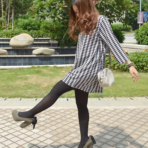 jo0001 千鳥柄のストレッチ素材長袖チュニックス : RALPHSTREAM - 通販