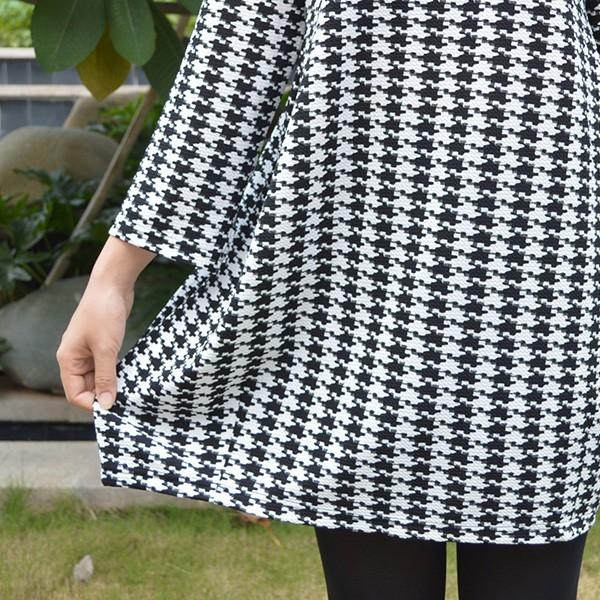 jo0001 千鳥柄のストレッチ素材長袖チュニックス : RALPHSTREAM - 通販