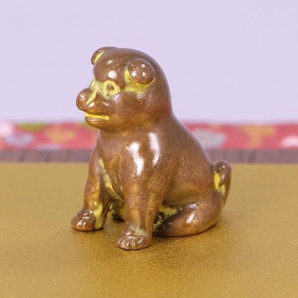 干支 置物（黄銅製）戌・仔犬・子犬・いぬ 座