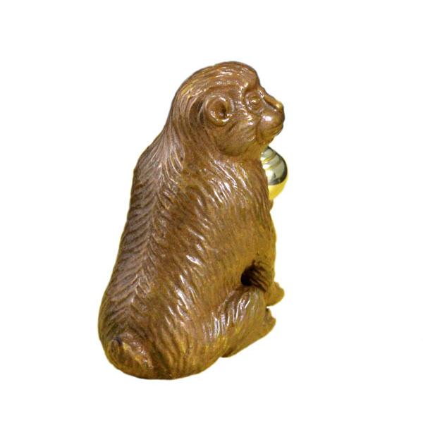 置物 干支（黄銅製）申・猿・さる・サル 宝珠猿 : 京都工芸舎