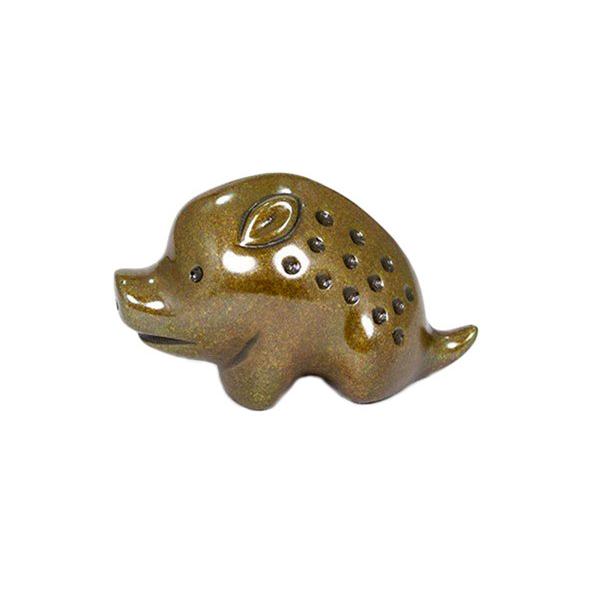 置物 文鎮 干支 (黄銅製) 亥 猪 いのしし うり坊 デフォルメ 座 : 京都