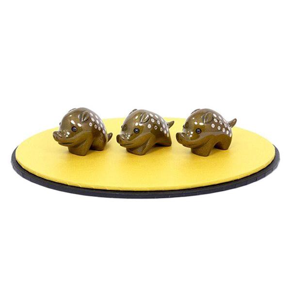 置物 文鎮 干支 (黄銅製) 亥 猪 いのしし うり坊 デフォルメ 象嵌入 3