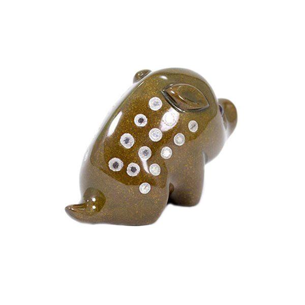 置物 文鎮 干支 (黄銅製) 亥 猪 いのしし うり坊 デフォルメ 象嵌入 3