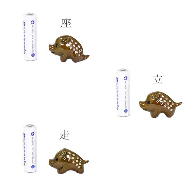 置物 文鎮 干支 (黄銅製) 亥 猪 いのしし うり坊 デフォルメ 象嵌入 3