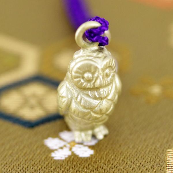 根付（黄銅製）梟・ふくろう・フクロウ 鈴付 : 京都工芸舎 Yahoo!店